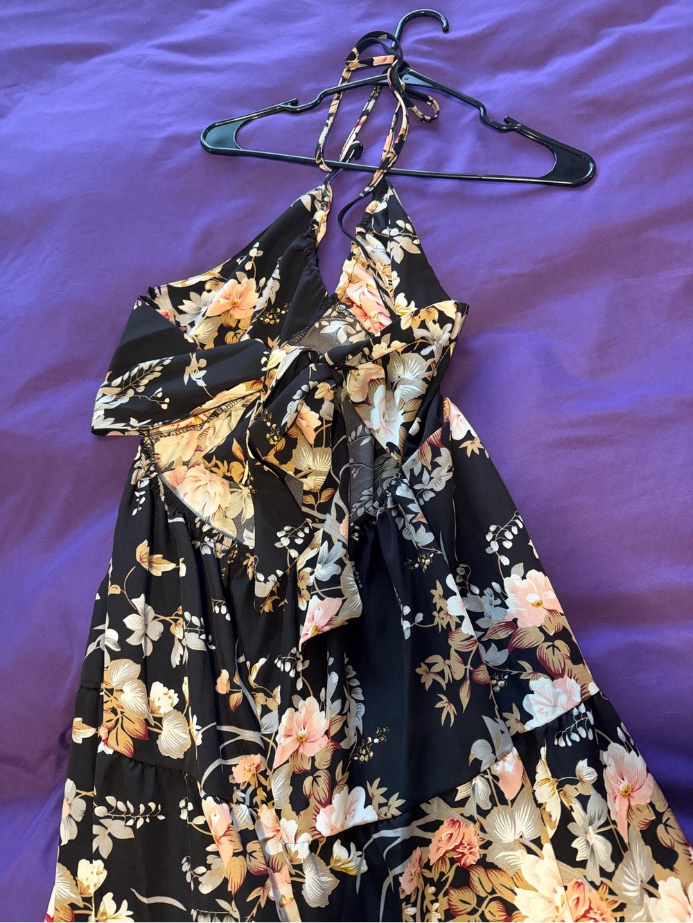 SHEIN Black Floral High Low Dress - Picture 5 of 6